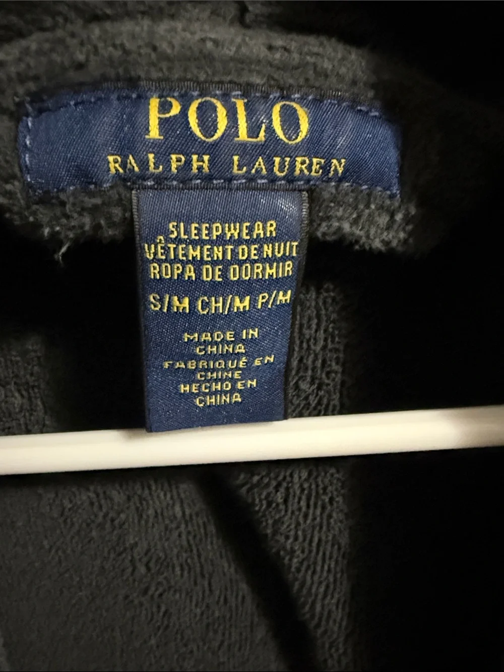 Polo by Ralph Lauren Black Robe with Red Pony Embroidery